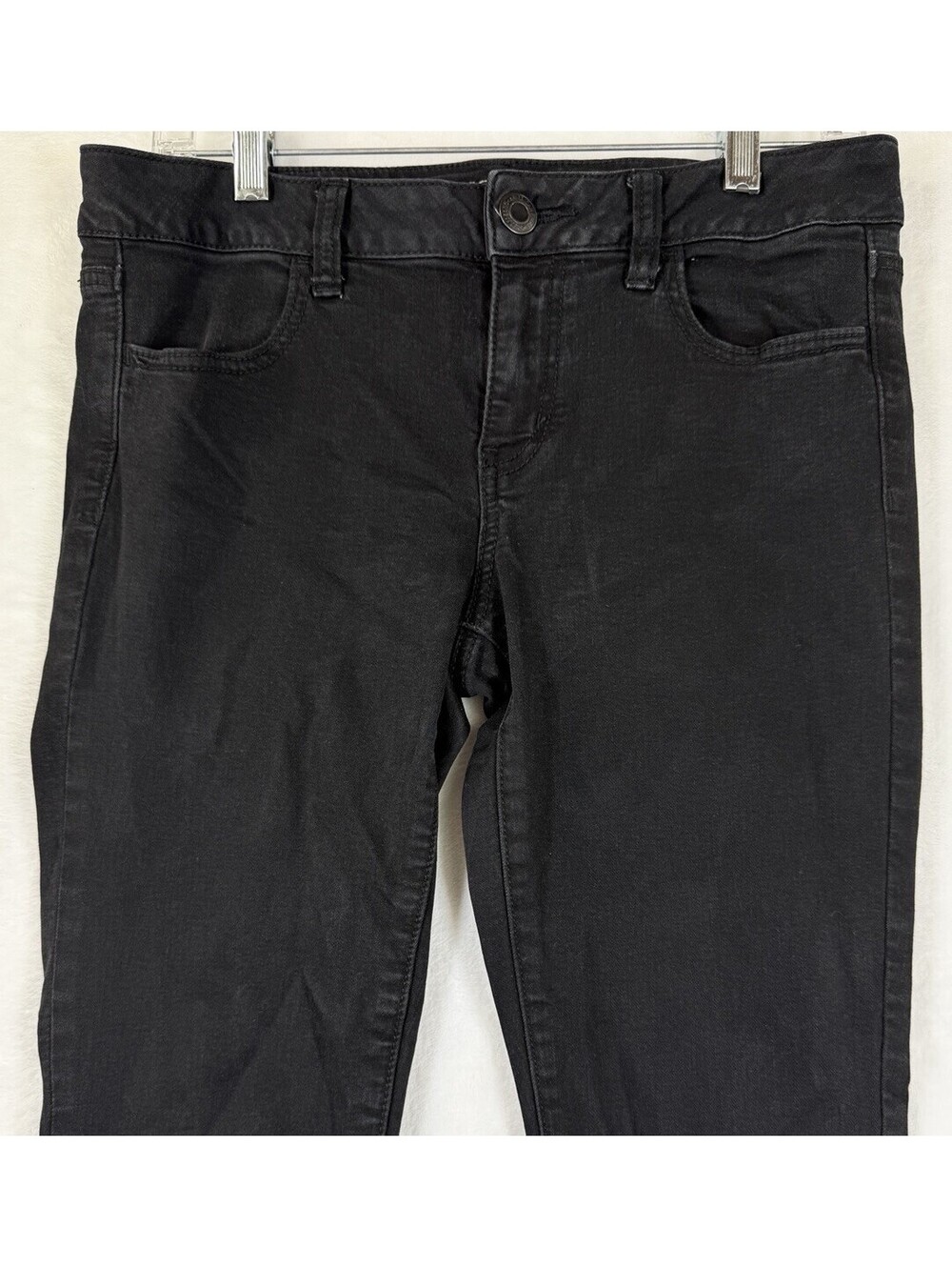 American Eagle Jeans Women 10 Short Jeggings Black Skinny Denim